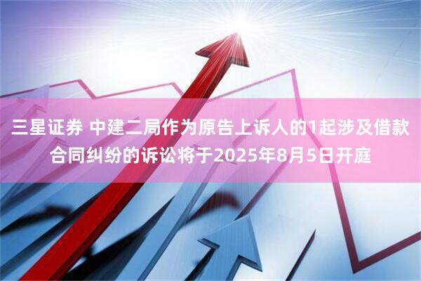 三星证券 中建二局作为原告上诉人的1起涉及借款合同纠纷的诉讼将于2025年8月5日开庭
